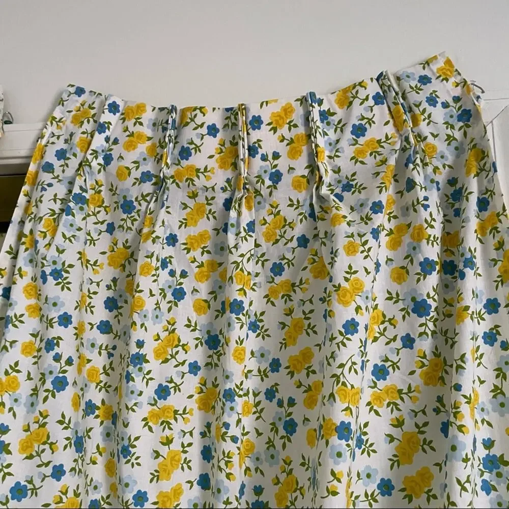 70s floral bedding set blue/yellow